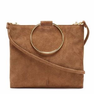 Thacker Le Pouch Suede Crossbody Ring Handle Bag